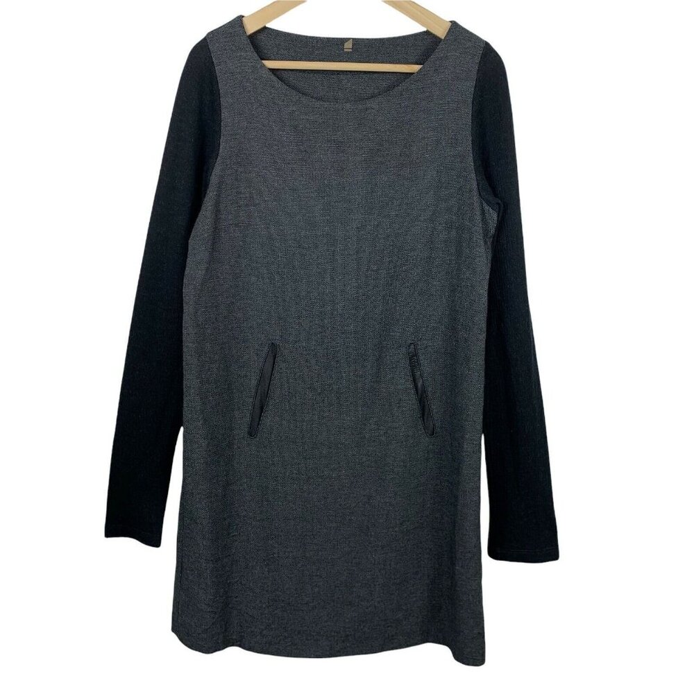 Cop. Copine Size Small Dress Wool Blend Shift Pockets Long Sleeve Knee Length